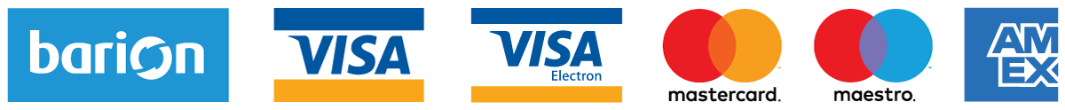 Barion, Visa, Visa Electron, Mastercard, Maestro, American Express