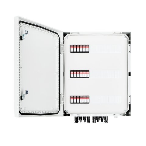 DC csatlakozódoboz IP66 1000V T1+2 túlfeszültség levezetővel, 12x PV sztring, 6x MPPT