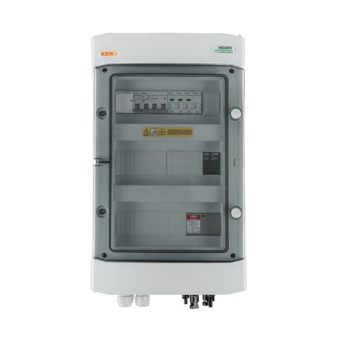 DC + AC csatlakozódoboz túlfeszültség-határolóval Phoenix 1000V típus 1 + 2, 1 x PV string, 1 x MPPT, 2x védelmi trans. 15A // korlátozott AC típus 1 + 2, 20A 3-F, 6A 1-F, 4NC