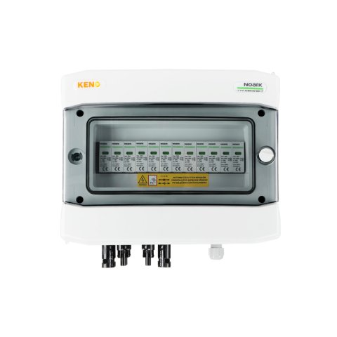 DC csatlakozódoboz DC Noark 1000V T1+2 túlfeszültség-levezetővel, 4x PV sztring, 4x MPPT