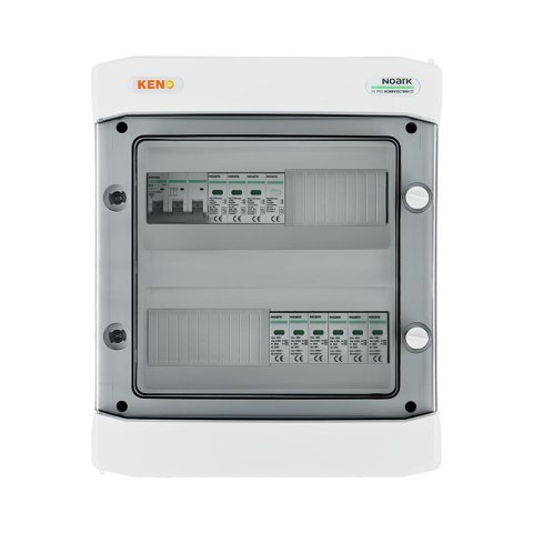 DC + AC csatlakozódoboz túlfeszültség korlátozóval Noark 1000V type 1 + 2, 2 x PV string, 2 x MPPT // limited AC Noark type 1 + 2, 10A 3-F