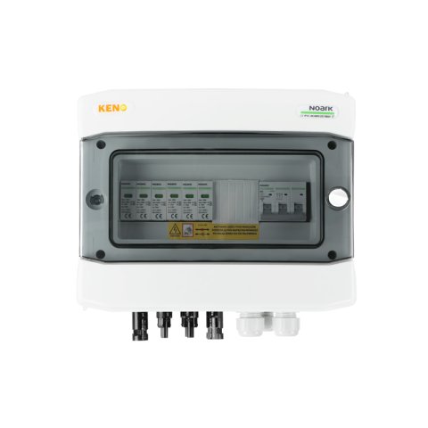 DC + AC csatlakozódoboz túlfeszültség-levezetővel Noark 1000V típus 1 + 2, 2 x PV string, 2 x MPPT // 20A 3-F