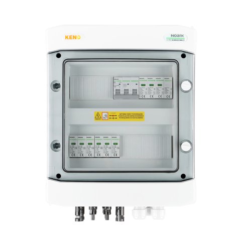 DC + AC csatlakozódoboz túlfeszültség korlátozóval Noark 1000V type 1 + 2, 2 x PV string, 2 x MPPT // limited AC Noark type 1 + 2, 16A 3-F