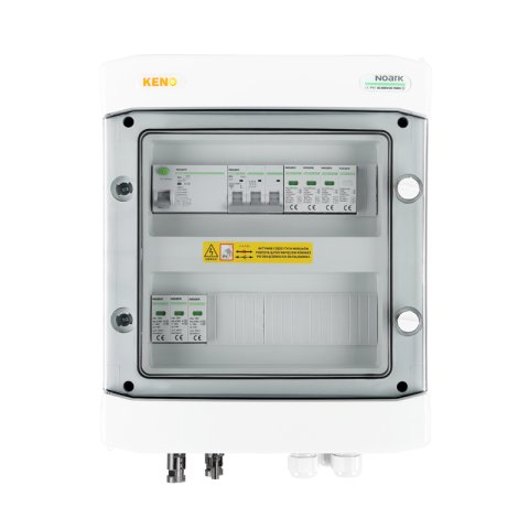 DC + AC csatlakozódoboz túlfeszültség-levezetővel Noark 1000V type 1 + 2, 1 x PV string, 1 x MPPT // limited AC Noark típus 1 + 2, 16A 3-F, RCD 100mA / 40A