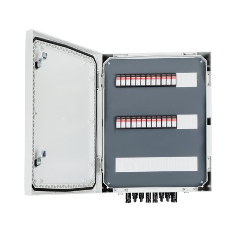 DC biztonsági elosztó IP66, túlfeszültség-levezetővel 1000V T2, 8x PV string, 8x MPPT