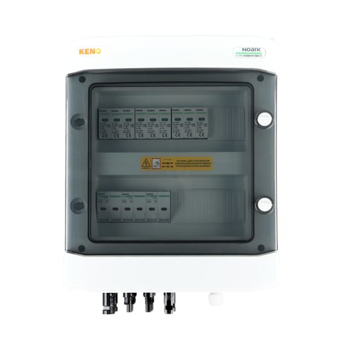 DC biztonsági elosztó Noark túlfeszültség-levezetővel 1000V T1+2, 3 x PV string, 3 x MPPT, 6x védelmi trans. 20A