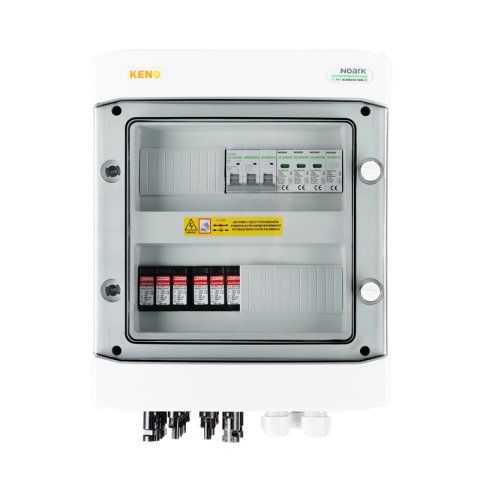 DC + AC biztonsági elosztó túlfeszültség-levezetővel 1000V T1+2, 4 x PV string, 2 x MPPT // lim. AC T1+2, 32A 3-F