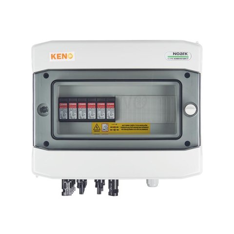 Elosztódoboz DC 1000V Túlfeszültség-levezetővel típus 1+2, 4x PV string, 2x MPPT (12T ház)