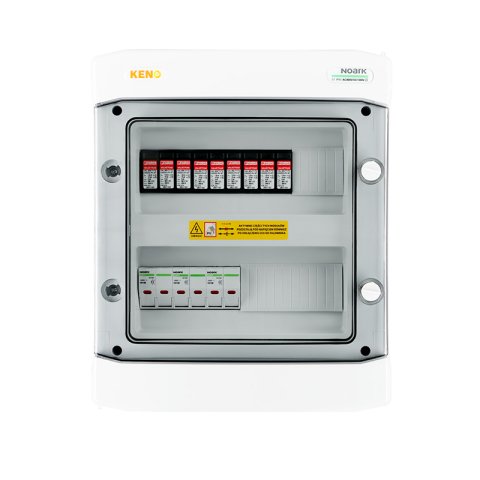 DC biztonsági elosztó 1000V-os túlfeszültség-levezetővel, típus 1+2, 3x PV string, 3x MPPT, túláram védelem 6x15A
