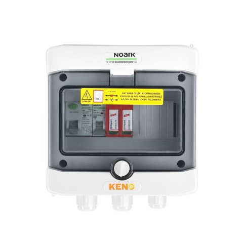 Elosztó doboz inverter csatlakoztatásához DEHN 2. típusú AC túlfeszültség-levezetővel, 20A 1-F, RCD 25A300ma