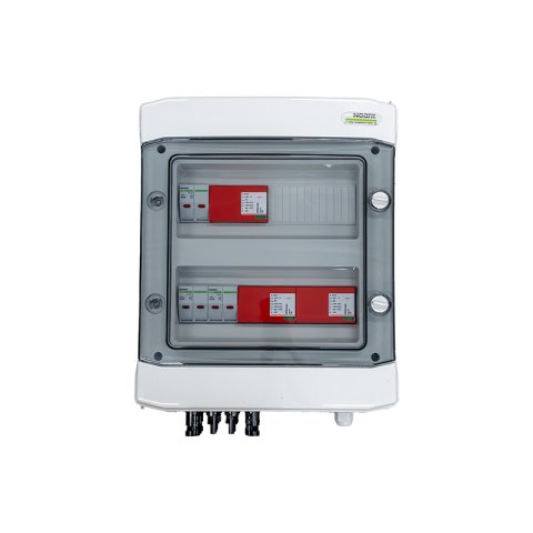 DC elosztó doboz DEHN 1000V-os túlfeszültség-levezetővel, 1+2 típusú, 3x PV string, 3x MPPT, túlfeszültségvédelem. 6x15A