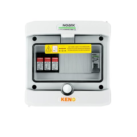 DC+AC elosztódoboz 1000V-os túlfeszültség-levezetővel típus 2, 1x PV string, 1x MPPT // 16A 1-F