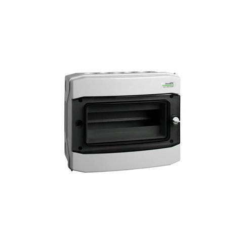 Felületre szerelhető burkolat, műanyag, IP65, 1 sor, 12 panel, 1000V DC