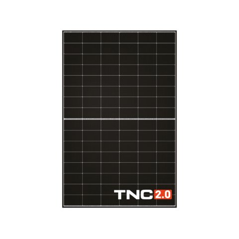 TW Solar 470W fotovoltaikus modul, félbevágott, N típusú, egyoldalas, dupla üvegezésű, 30 mm, fekete keret, EVO2 csatlakozó, 1200 mm-es kábel