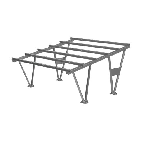 MAGNELIS kétállásos autóbeálló - modulok nélkül. 1700x1134 mm-től 2049x1134 mm-ig terjedő modulokkal kompatibilis (bilincsek és imbuszcsavarok nélkül).