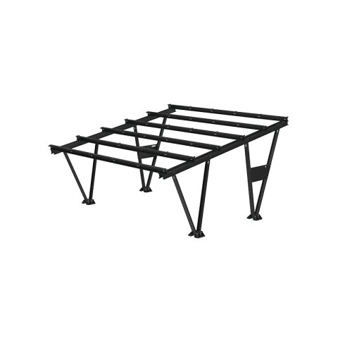 MAGNELIS kétállásos autóbeálló - modulok nélkül. 1700x1134 mm-től 2049x1134 mm-ig terjedő modulokkal kompatibilis (bilincsek és imbuszcsavarok nélkül). Fekete RAL 9005 színben.