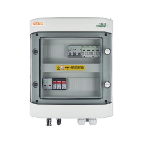 DC+AC biztonsági elosztó 1000V-os túlfeszültség-levezetővel típus 2, 1x PV string, 1x MPPT, túláram védelem 2x15A// AC Túlfeszültség-levezető típus 2, 20A 3-F