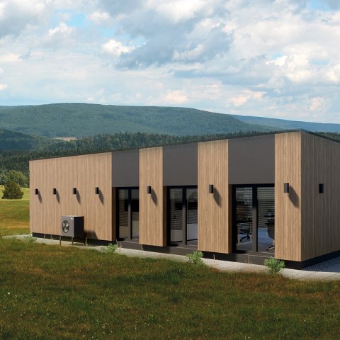 Moduláris iroda bővítési lehetőséggel, CLT technológiás, földszintes, hasznos alapterület 61,00-173,00 m2