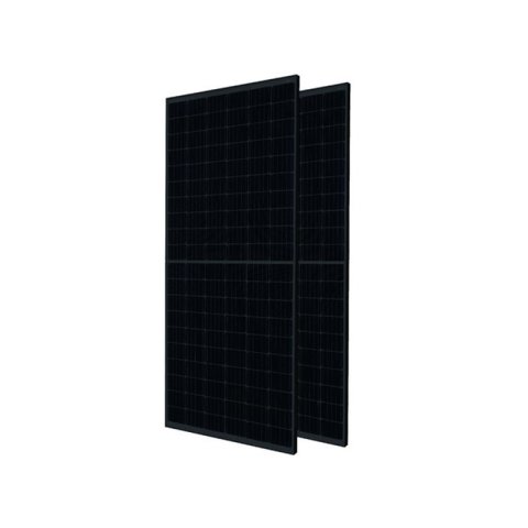 JA Solar 500 W-os fotovoltaikus modul, N típus, félbevágott, teljesen fekete, kétoldalas, dupla üvegezés, MC4-EVO2 csatlakozó, 30 mm, 1200 mm-es kábel