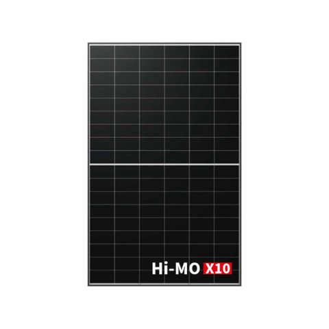 LONGI 480 W-os fotovoltaikus modul, Hi-MO X10 Explorer, monokristály, fekete keretes panda hátlap, 30 mm-es keret, EVO2 csatlakozó, 1200 mm-es kábel