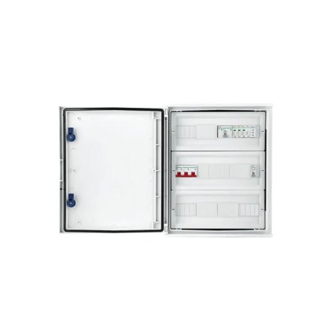 IP66-os elosztó doboz inverter 1+2 típusú AC túlfeszültség-levezetővel, 80A 3F, RCD 100A300mA A típus