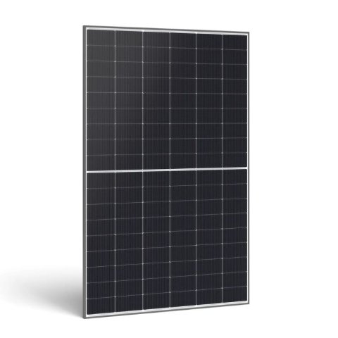 JA Solar 470W-os fotovoltaikus modul, félbevágott fekete keret, dupla üveg, MC4-EVO2 csatlakozó, 30 mm, 1200 mm-es kábel