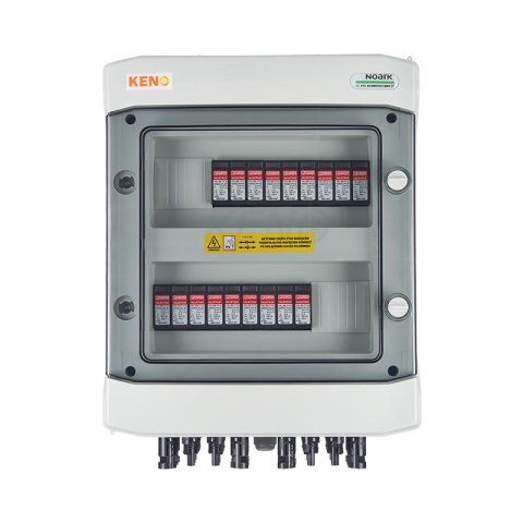 DC elosztódoboz 1000V-os túlfeszültség-levezetővel típus 1+2, 6x PV string, 6x MPPT