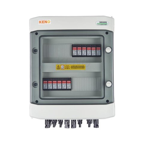 DC elosztódoboz 1000V-os túlfeszültség-levezetővel típus 1+2, 8x PV string, 4x MPPT