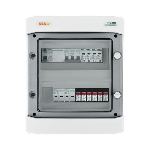 DC+AC biztonsági elosztó 1000V-os túlfeszültség-levezetővel típus 2, 2 x PV string, 2 x MPPT, túláram védelem 4x15A// AC Túlfeszültség-levezető típus 2, 20A 3-F, RCD 300mA