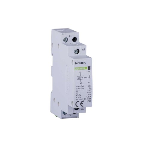 Telepítési kontaktor, 20 A, tekercsfeszültség 220-230 V, érintkező 2 NO