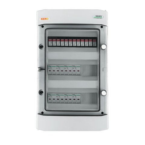 DC biztonsági elosztó 1000V-os túlfeszültség-levezetővel típus 1+2, 8x PV string, 4x MPPT, túláram védelem 16x20A