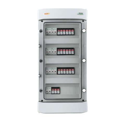 DC biztonsági elosztó 1000V-os túlfeszültség-levezetővel típus 1+2, 7x PV string, 7x MPPT, túláram védelem 14x15A