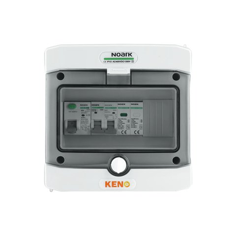 Inverter biztonsági elosztó túlfeszültség-levezetővel típus 1+2, 16A 1-F, RCD 40A/100mA, söntleválasztó 110-415V AC