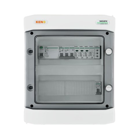 Inverter biztonsági elosztó AC Túlfeszültség-levezető típus 1+2, 40A 3-F, 40A/300ma RCB Kismegszakító, fázisjelzés + 6A 1-F