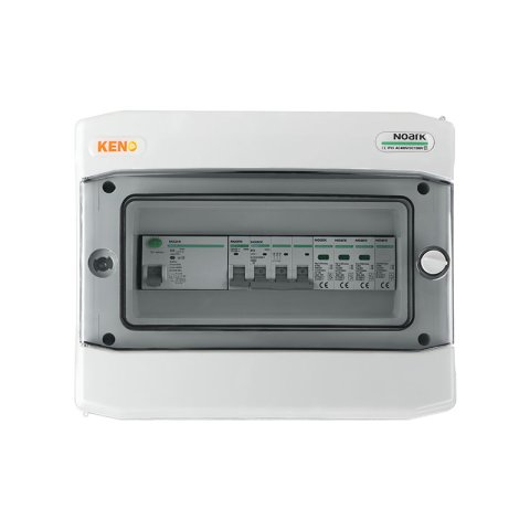 Inverter elosztódoboz AC Túlfeszültség-levezető típus 1+2, 16A 3-F , RCD típus A 40A/100mA + söntleválasztó