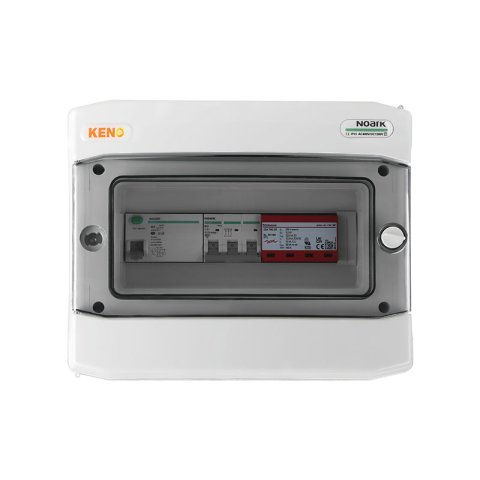 Inverter elosztódoboz DEHN típus 1+2 AC túlfeszültség-levezető, 10A 3-F, RCD típus A 40A/300mA