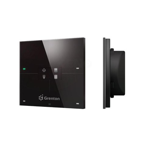 Smart panel Grenton / 4 érintőképernyő / OLED kijelző / TF-Bus / fekete üveg előlap