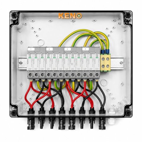 ALLVIEW biztonsági elosztó DC 1000V Túlfeszültség-levezetővel típus 2, 4xPV string, 4xMPPT