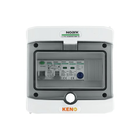 Inverter csatlakozódoboz AC túlfeszültség-levezetővel 2, 20A 1-F, RCD típusú A 40A / 300mA, jel. fázisok
