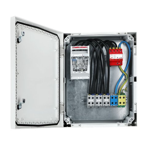 Inverter csatlakozódoboz IP 66 túlfeszültség-határolóval Dehn AC type 1 + 2, RBK 160A