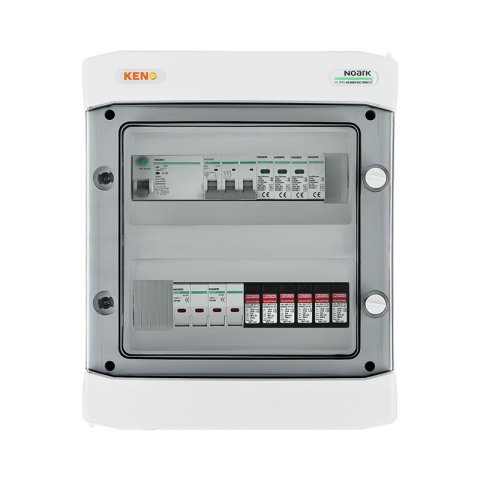 DC + AC csatlakozódoboz 1000V típusú 1 + 2 túlfeszültség-levezetővel, 2 x PV string, 2 x MPPT, 4 x védelem ford. 20A // korlátozott AC típus 1 + 2, 20A 3-F, jel. Fázis