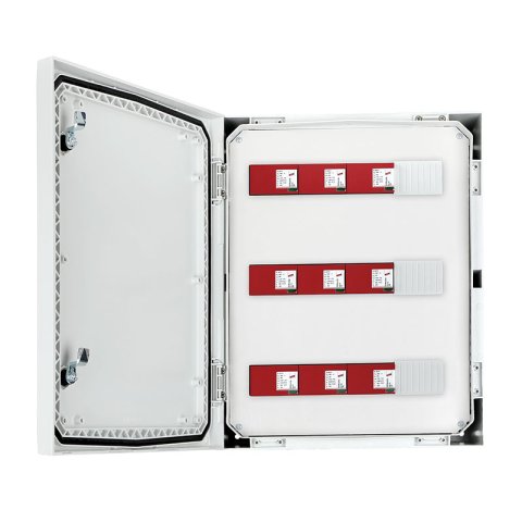 DC csatlakozódoboz IP 66 túlfeszültség korlátozóval Dehn 1000V típus 1 + 2, 9x PV string, 9x MPPT
