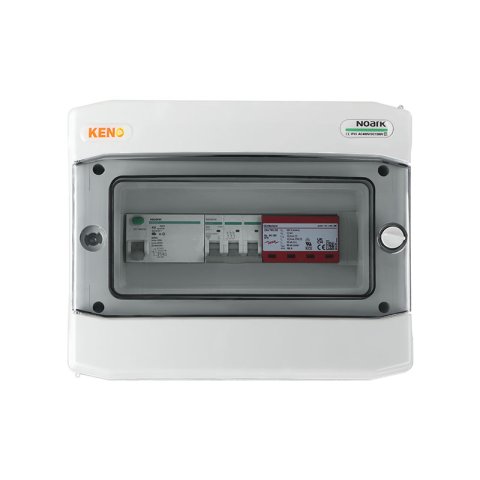 Inverter csatlakozó kapcsolóberendezés Dehn 1+2 típusú AC túlfeszültség-levezetővel, 25A 3-F, RCD A típus 40A/300mA