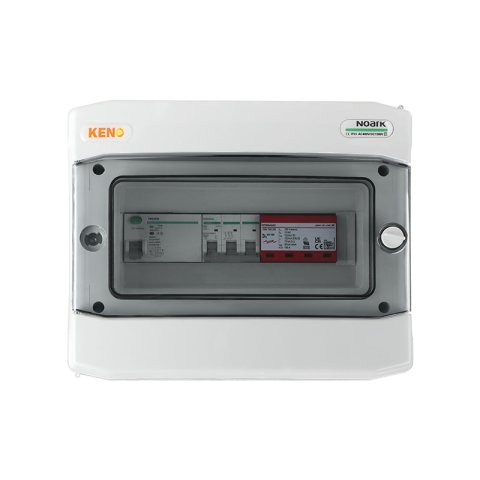 Inverter csatlakozó kapcsolóberendezés Dehn 1+2 típusú AC túlfeszültség-levezetővel, 32A 3-F, RCD A típus 40A/100mA